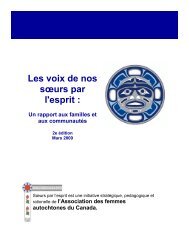 Les voix de nos soeurs par l'esprit - Native Women's Association of ...