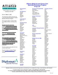 Specialty Pharmacy Drug List - Alameda Alliance for Health