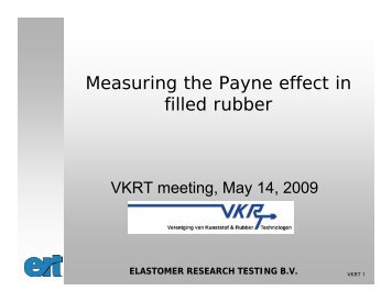 Measuring the Payne effect in filled rubber - VKRT