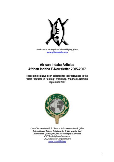 African Indaba Articles - wildlife-baldus.com