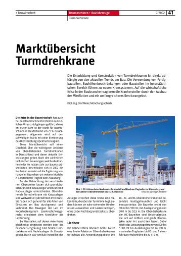 Marktübersicht Turmdrehkrane - Bauverlag