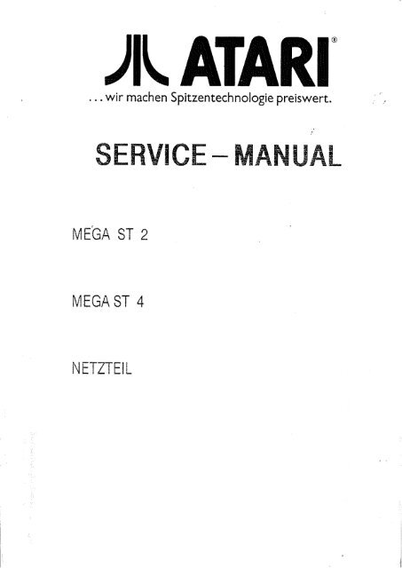 Atari Mega ST2/ST4 Schematic Rev 9 C100166 [Feb 19, 1987]