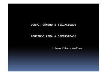 corpo, gÃªnero e sexualidade educando para a diversidade