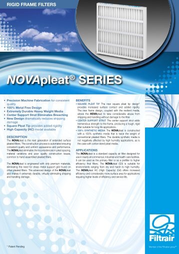 NOVApleat® SERIES - Filtrair BV