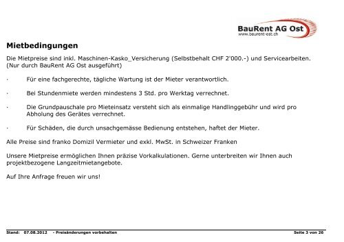 Vermietung Verkauf Service - BauRent AG Ost