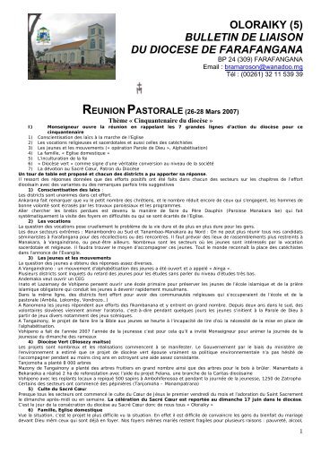 OLORAIKY (5) BULLETIN DE LIAISON DU DIOCESE DE ...