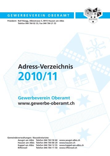 GVO Adress-Verzeichnis 2010/11 - Gewerbeverein Oberamt