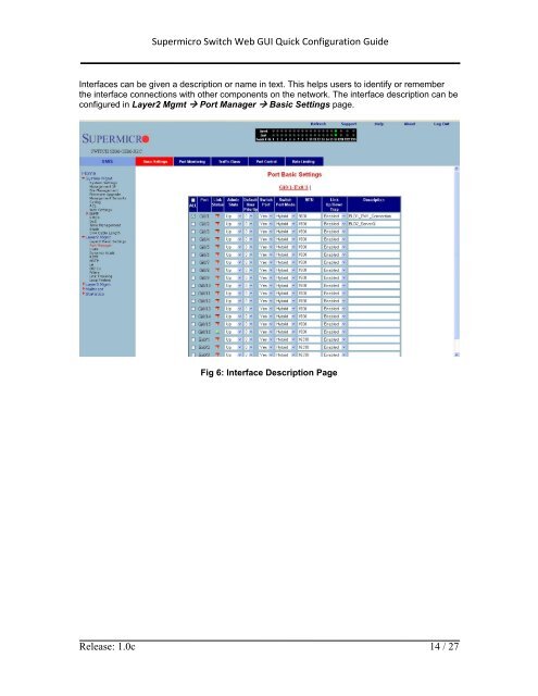 Switch Web GUI Quick Configuration Guide for - Supermicro