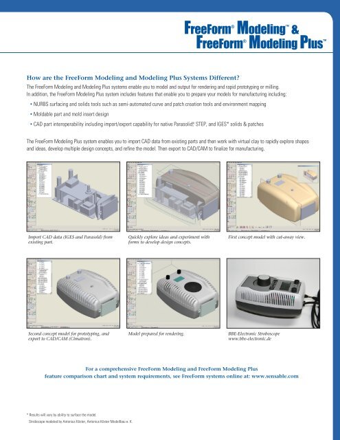 FreeForm Modeling Brochure - Engineering & Manufacturing Services