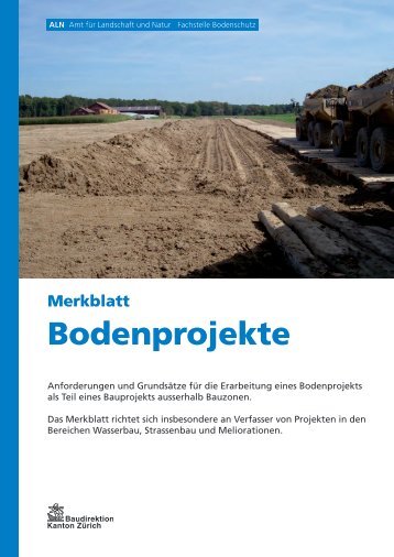 Merkblatt Bodenprojekte als Teil von Bauprojekten ausserhalb ...