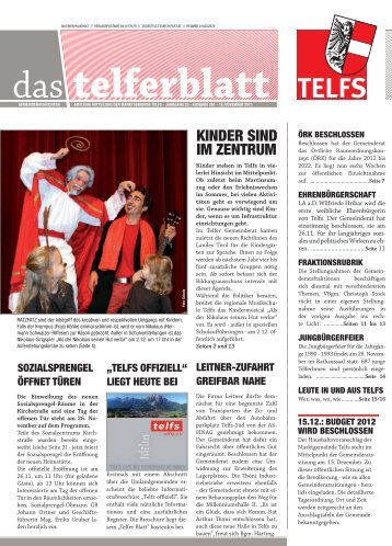 Telferblatt 201 vom 18.11.11 - Marktgemeinde Telfs