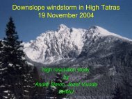 Downslope windstorm in High Tatras, 19 November 2004