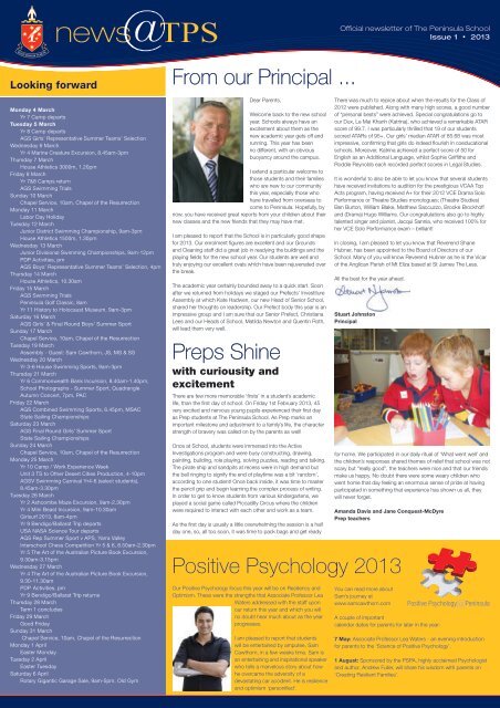 Issue 1 February 2013 - The Peninsula School