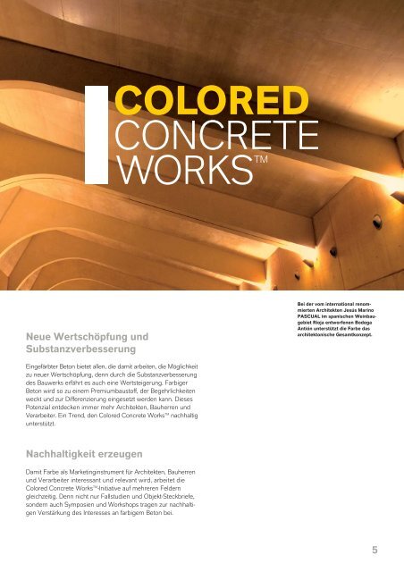 Colored Concrete WorksTM - LANXESS pigments for coloring ...