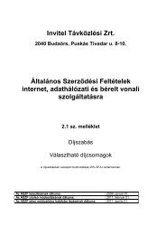 Invitel Távközlési Zrt. Általános Szerződési Feltételek internet ...