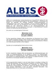 Mitarbeiter (m/w) 2nd-Level-Support Mitarbeiter (m/w) - ALBIS