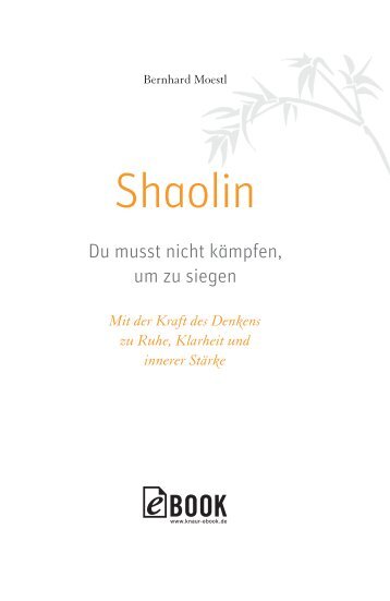 Shaolin - Du musst nicht kämpfen, um zu siegen!