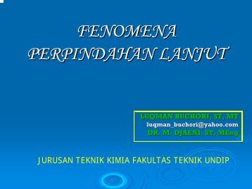 Perpindahan Momentum - Teknik Kimia UNDIP