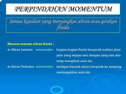 Perpindahan Momentum - Teknik Kimia UNDIP