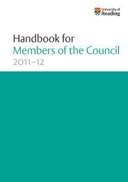 Handbook for Members of the Council - University of Reading