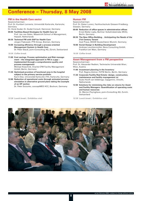 Kongressprogramm â€“ Dienstag, 6. Mai 2008 - architekten24.de