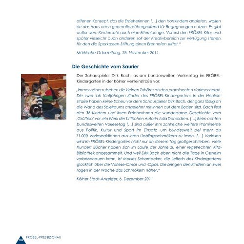 JAHRESBERICHT 2011 - FRÖBEL - Kompetenz für Kinder