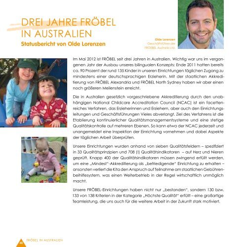 JAHRESBERICHT 2011 - FRÖBEL - Kompetenz für Kinder