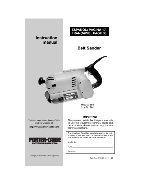 Belt sander 2024 porter cable