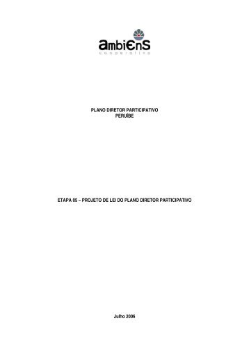 Elaboração do Projeto de Lei do Plano Diretor - Prefeitura de Peruíbe