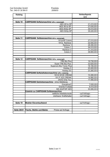 Preisliste 2008-03 ab 15.3.08 - Carl Schrödter GmbH