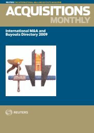AM Directory 2009 cover:ISR DIRECTORY.qxd - Acquisitions Monthly
