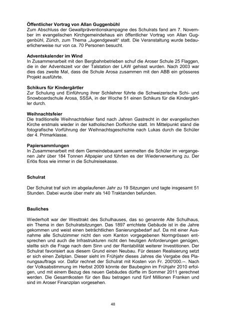 Verzeichnis der Gemeindebehörden 2008 - Arosa