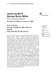 Janet Cardiff & George Bures Miller The Secret Hotel