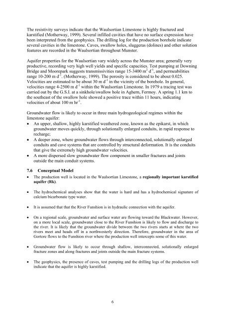 Kilworth Water Supply Scheme - Geological Survey of Ireland