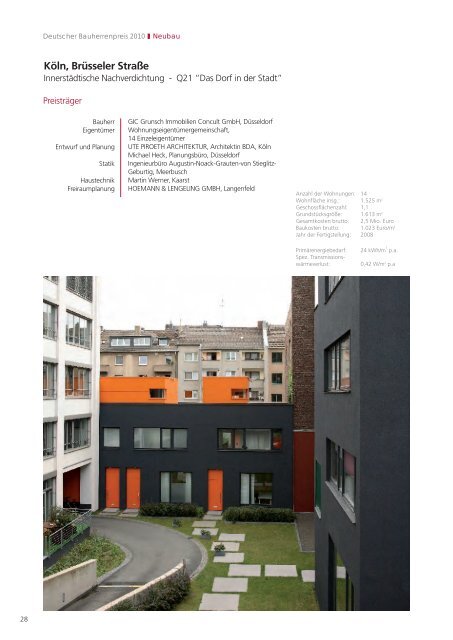 DEUTSCHER BAUHERRENPREIS Neubau 2010 - GdW