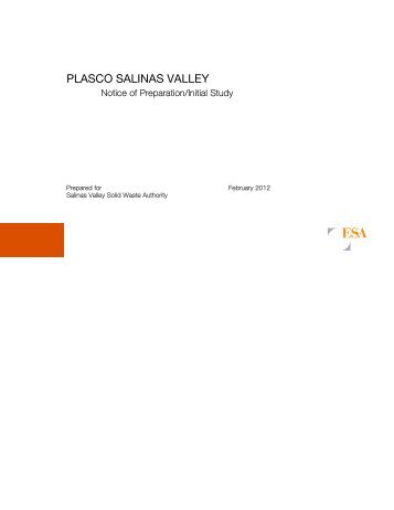 PLASCO SALINAS VALLEY - Salinas Valley Solid Waste Authority