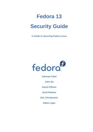 Security Guide - A Guide to Securing Fedora Linux