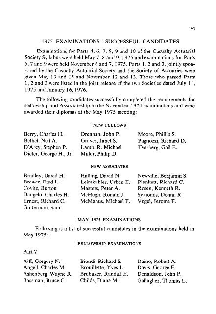 1975 EXAMINATIONS - Casualty Actuarial Society