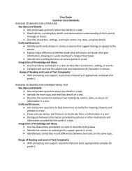 First Grade Common Core Standards READING STANDARDS FOR ...