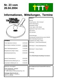 Nr.23 vom 26.04.2004 - Tiroler Tischtennis-Verband - - TTTV