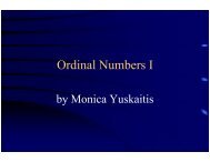 Ordinal Numbers I