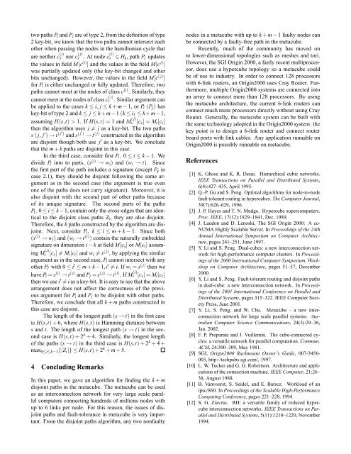 Disjoint Paths in Metacube - CiteSeerX