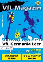 VfL-Magazin zum Spiel downloaden! - VfL Germania Leer
