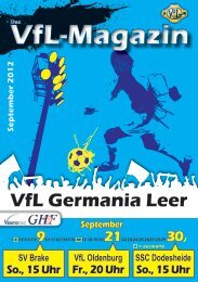 VfL-Magazin VfL-Magazin - VfL Germania Leer