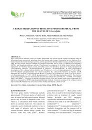 CHARACTERIZATION OF BIOACTIVE PHYTOCHEMICAL FROM ...