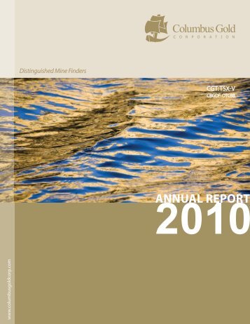 2010 - Annual Report - Columbus Gold Corporation