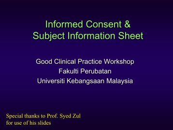 Informed Consent & Patient Information Sheet - UKM Medical Centre ...
