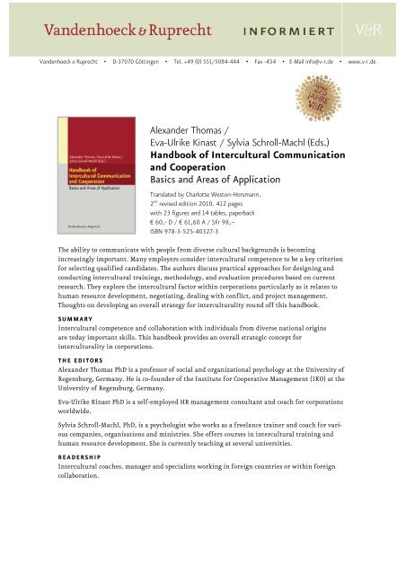 Handbook of Intercultural Communication and Cooperation