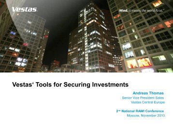Vestas' Tools for Securing Investments