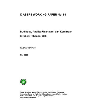 Budidaya, Analisa Usahatani dan Kemitraan Stroberi Tabanan, Bali